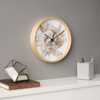 Boho Watercolor Horloge florale - Élégante et inte