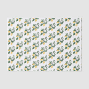 Boho Watercolor Lemons & Greenery Decoupage Tissue Paper