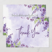 Boho Watercolor Lilac Flowers Wedding
