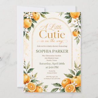 Boho Watercolor Little Cutie Baby Shower Invitation