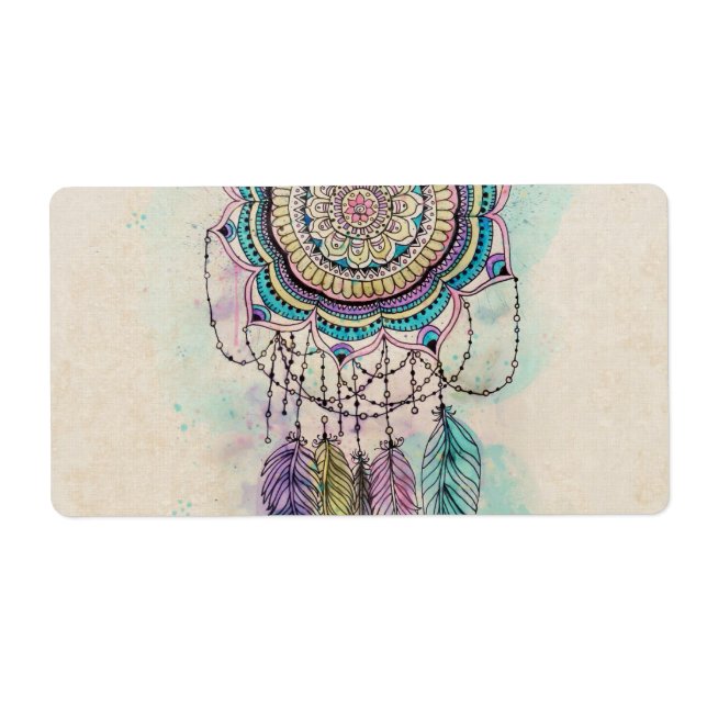 Boho Watercolor Mandala Dreamcatcher (Front)