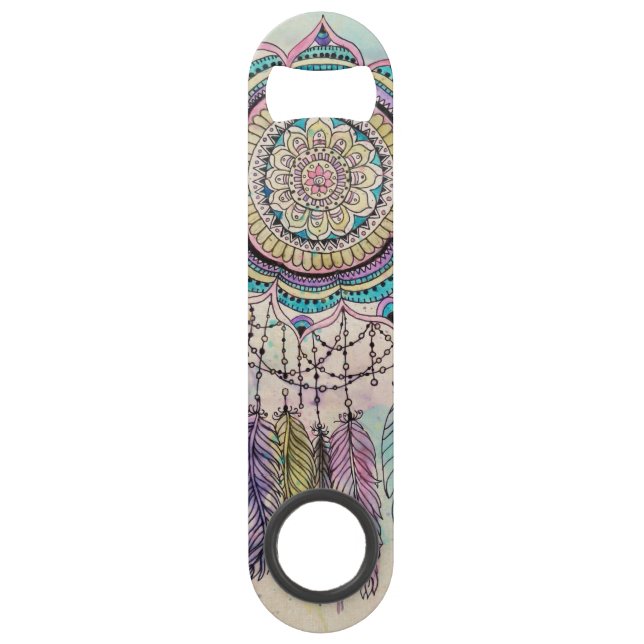 Boho Watercolor Mandala Dreamcatcher (Devant)
