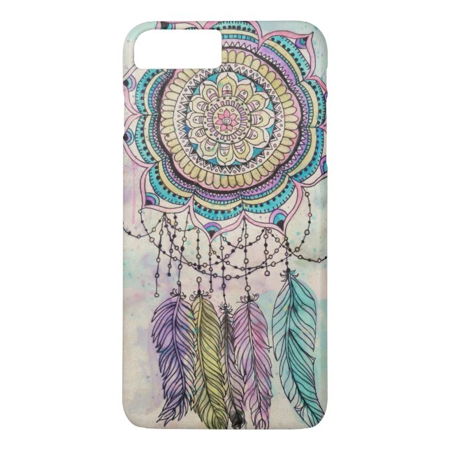 Boho Watercolor Mandala Dreamcatcher Case-Mate iPhone Case (Back)