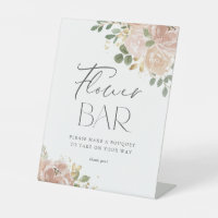 Boho Watercolor Mauve Peach Flowers Flower Bar