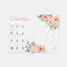 Boho watercolor milestone peach photo prop