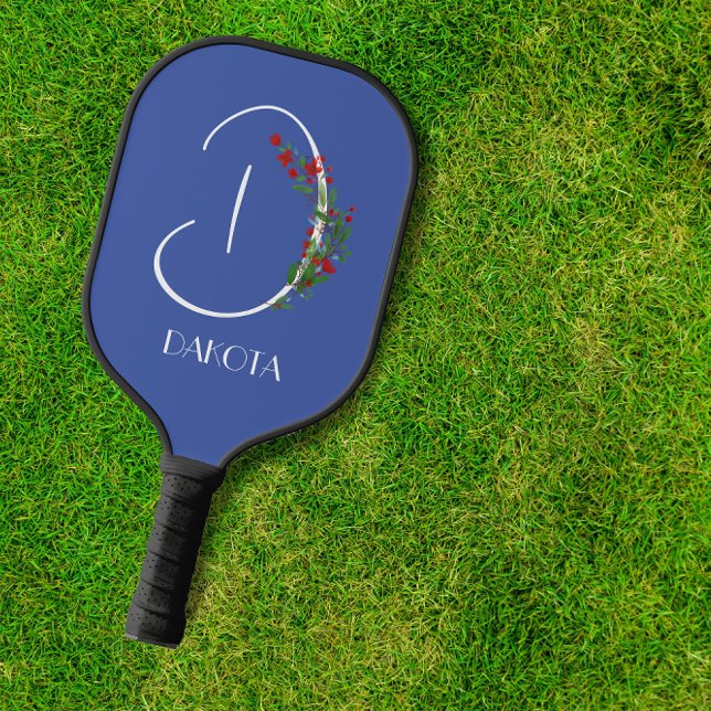 Boho watercolor monogram letter D  Pickleball Paddle (Creator Uploaded)