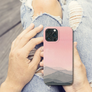 Boho Watercolor Mountain Sunset iPhone 13 Pro Max Case