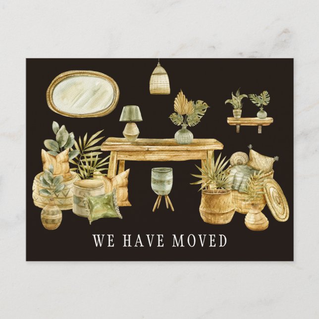 Boho Watercolor Moving Announcement (Front)