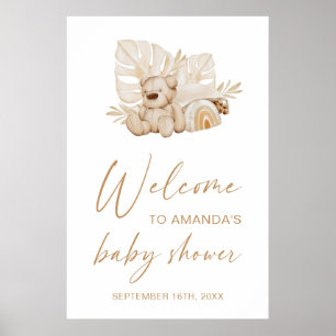 Boho Watercolor Nursery Baby Shower Welcome Poster