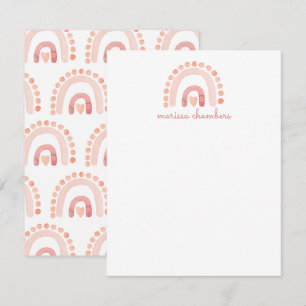 Boho Watercolor Pink Rainbow Girl's  Card