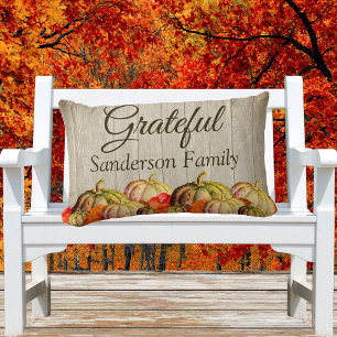 BOHO Watercolor Pumpkin Lumbar Pillow