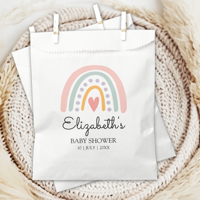 Boho Watercolor Rainbow Baby Shower Girl Favour Bag (Creator Uploaded)