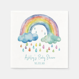 Boho Watercolor Rainbow Baby Shower Napkin