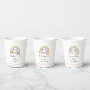 Boho Watercolor Rainbow Baby Shower  Paper Cups