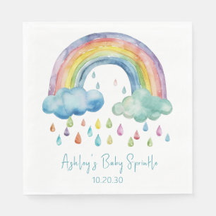 Boho Watercolor Rainbow Baby Sprinkle Napkin