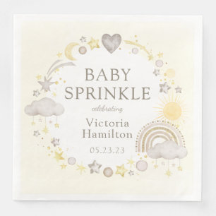 Boho Watercolor Rainbow Baby Sprinkle Napkin
