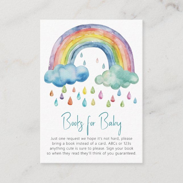 Boho Watercolor Rainbow Books for Baby Enclosure Card (Front)