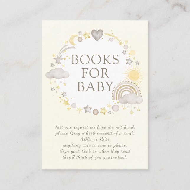 Boho Watercolor Rainbow Books for Baby Enclosure Card (Front)
