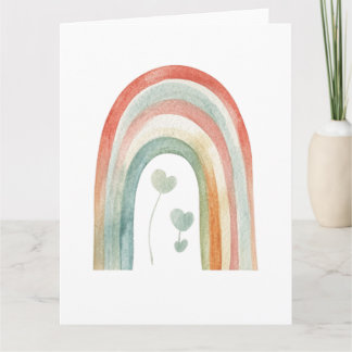Boho Watercolor Rainbow Card