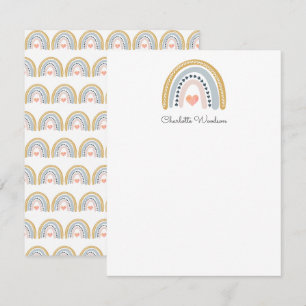 Boho Watercolor Rainbow Girl's Card