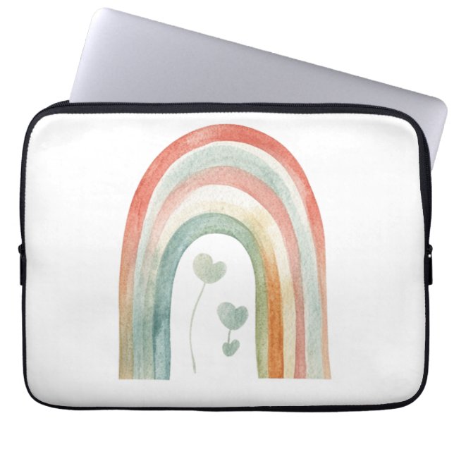 Boho Watercolor Rainbow Laptop Sleeve (Front)