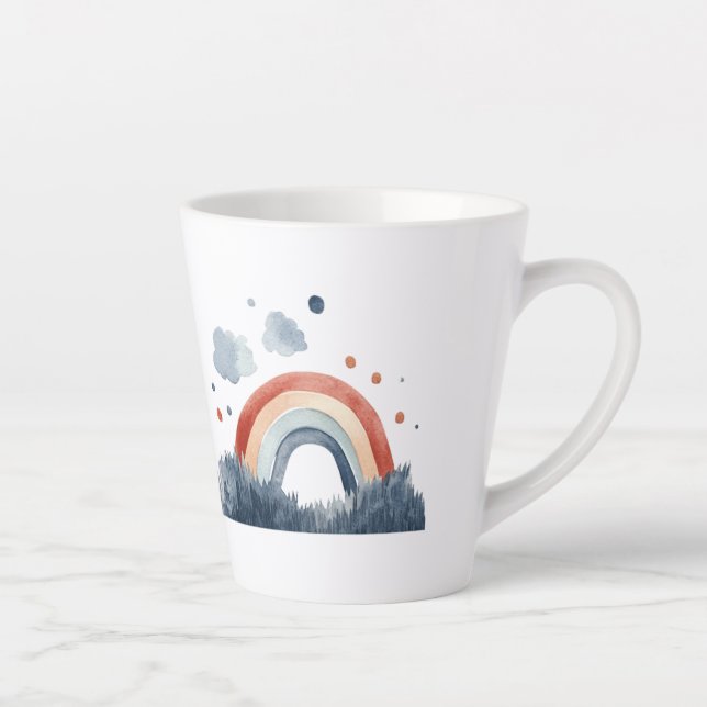 Boho Watercolor Rainbow Latte Mug (Right)