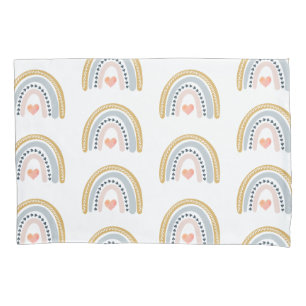 Boho Watercolor Rainbow Pattern Pillowcase