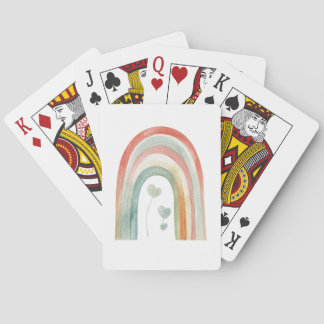 Boho Watercolor Rainbow Playing Cards