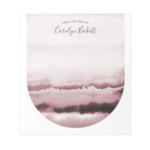 Boho Watercolor Tie-Dye Custom Notepad - Plum