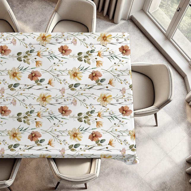 Boho Watercolor Wildflower Tablecloth (Creator Uploaded)