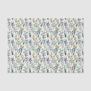 Boho Watercolor Wildflower  Tissue Paper