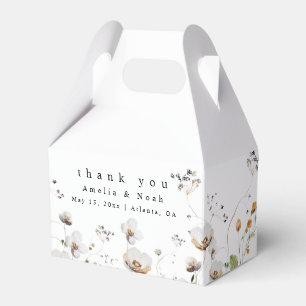 Boho Watercolor Wildflower Wedding Favour Box