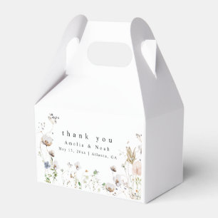 Boho Watercolor Wildflower Wedding Favour Box