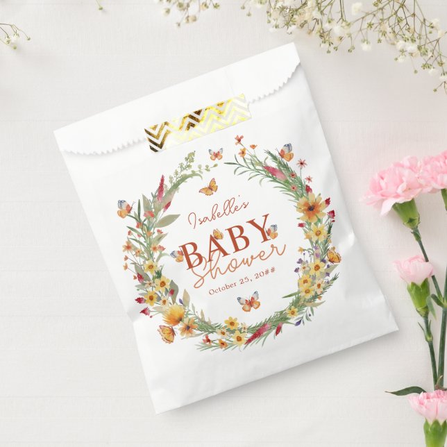 Boho Watercolor Wildflowers Baby Shower Favour Bag (Sealed)