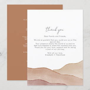 Boho Watercolour Abstract Caramel Mocha Menu