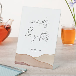 Boho Watercolour Abstract Cards and Gifts Pedestal Sign