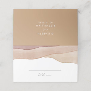 Boho Watercolour Abstract Gentle Fawn Folded Place Card