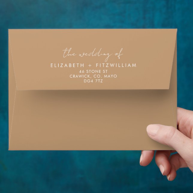 Boho Watercolour Abstract | Gentle Fawn Wedding  Envelope (Hand)