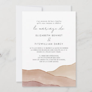 Boho Watercolour Abstract   Le Mariage De  Invitation