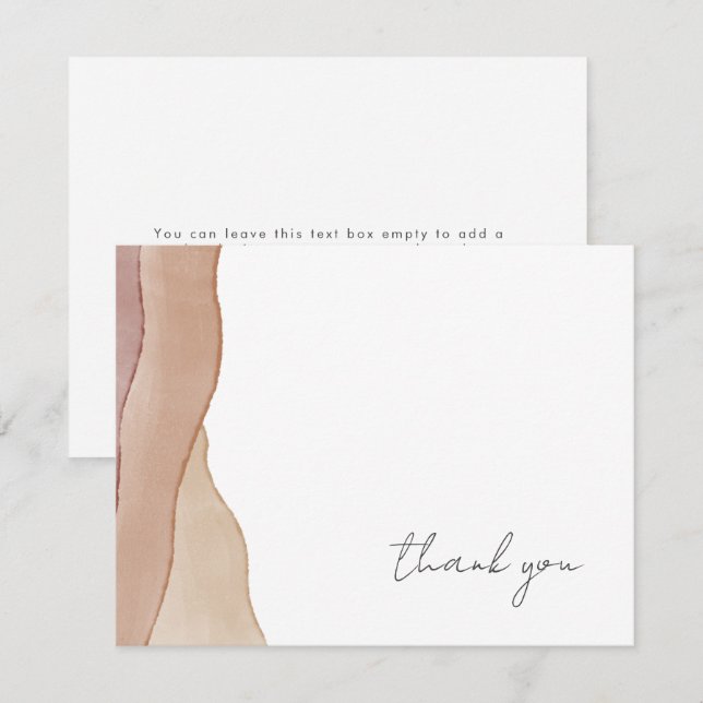 Boho Watercolour Abstract Thank You Card (Front/Back)