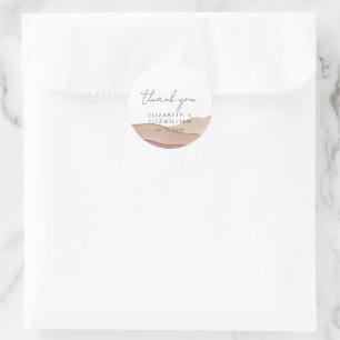 Boho Watercolour Abstract Thank You Favours Classic Round Sticker
