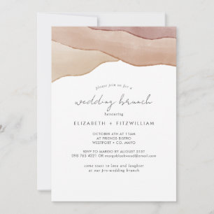 Boho Watercolour Abstract Wedding Brunch Invitation