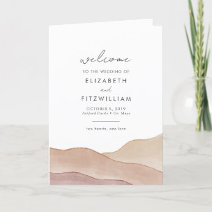 Boho Watercolour Abstract   Wedding Ceremony  Program