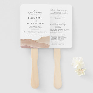 Boho Watercolour Abstract   Wedding Program  Hand Fan