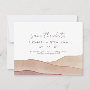 Boho Watercolour Abstract Wedding  Save The Date