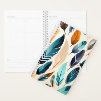 Boho watercolour feathers 2024 planner