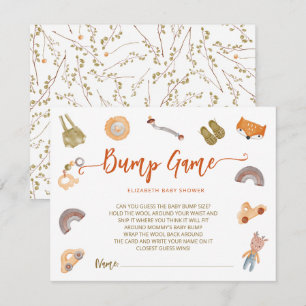Boho Waterolor Baby Shower Bump Game Enclosure Car Card
