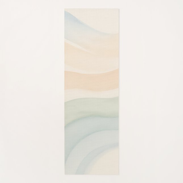 Boho Waves Mindful Calming Minimalist Yoga Mat (Front)