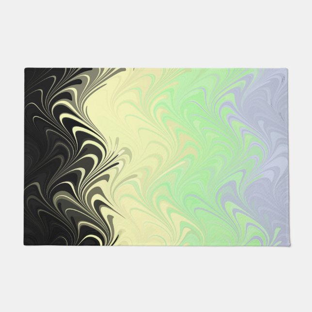 Boho Wavy Marbled Abstract Cassgender Pride Flag Doormat (Front)