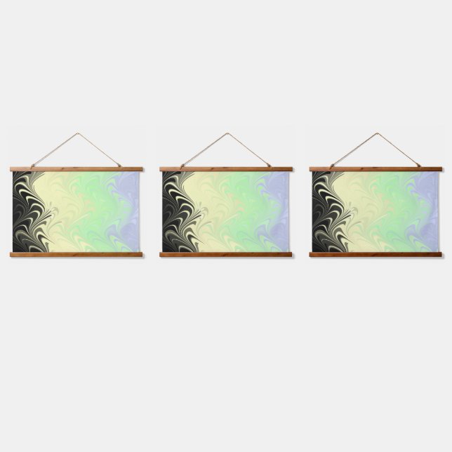 Boho Wavy Marbled Abstract Cassgender Pride Flag Hanging Tapestry (Triple)